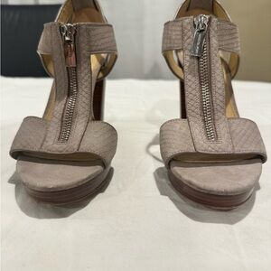 Michael Kors Gray Heels with Zipper Accent